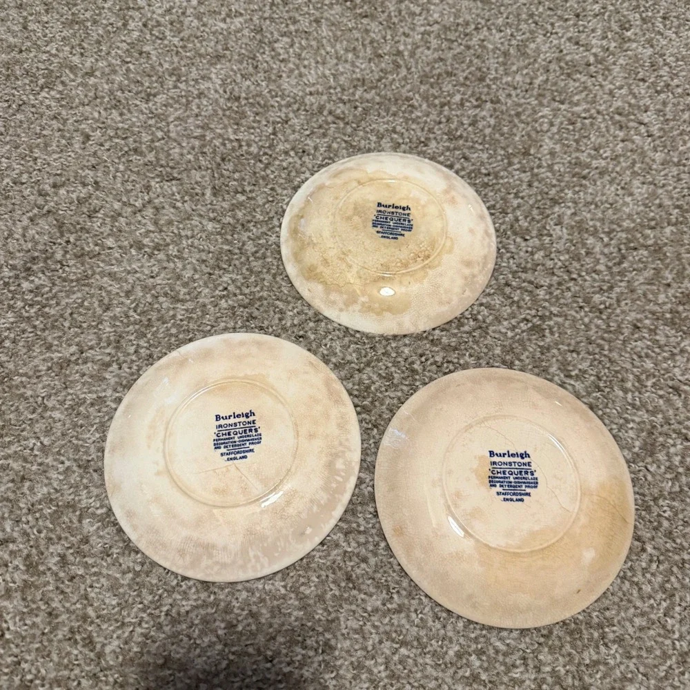3 Burleigh‎ Ironstone plates 6
